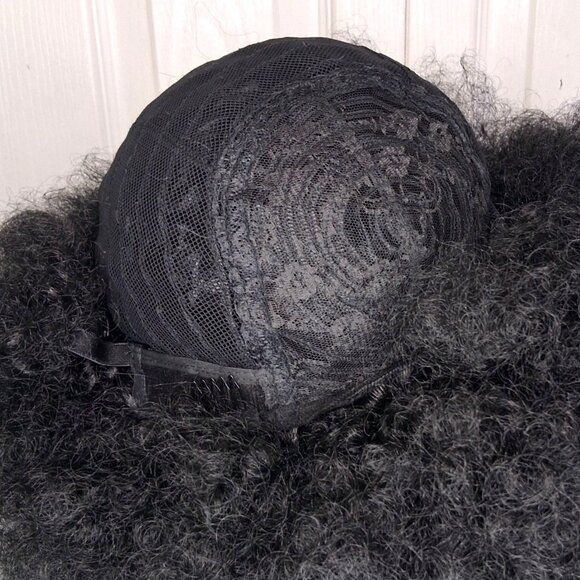 12 inch Afro Synthetic Wig Curly Natural Black Daily Cosplay Costume 60s 70s NEW - Picture 7 of 7